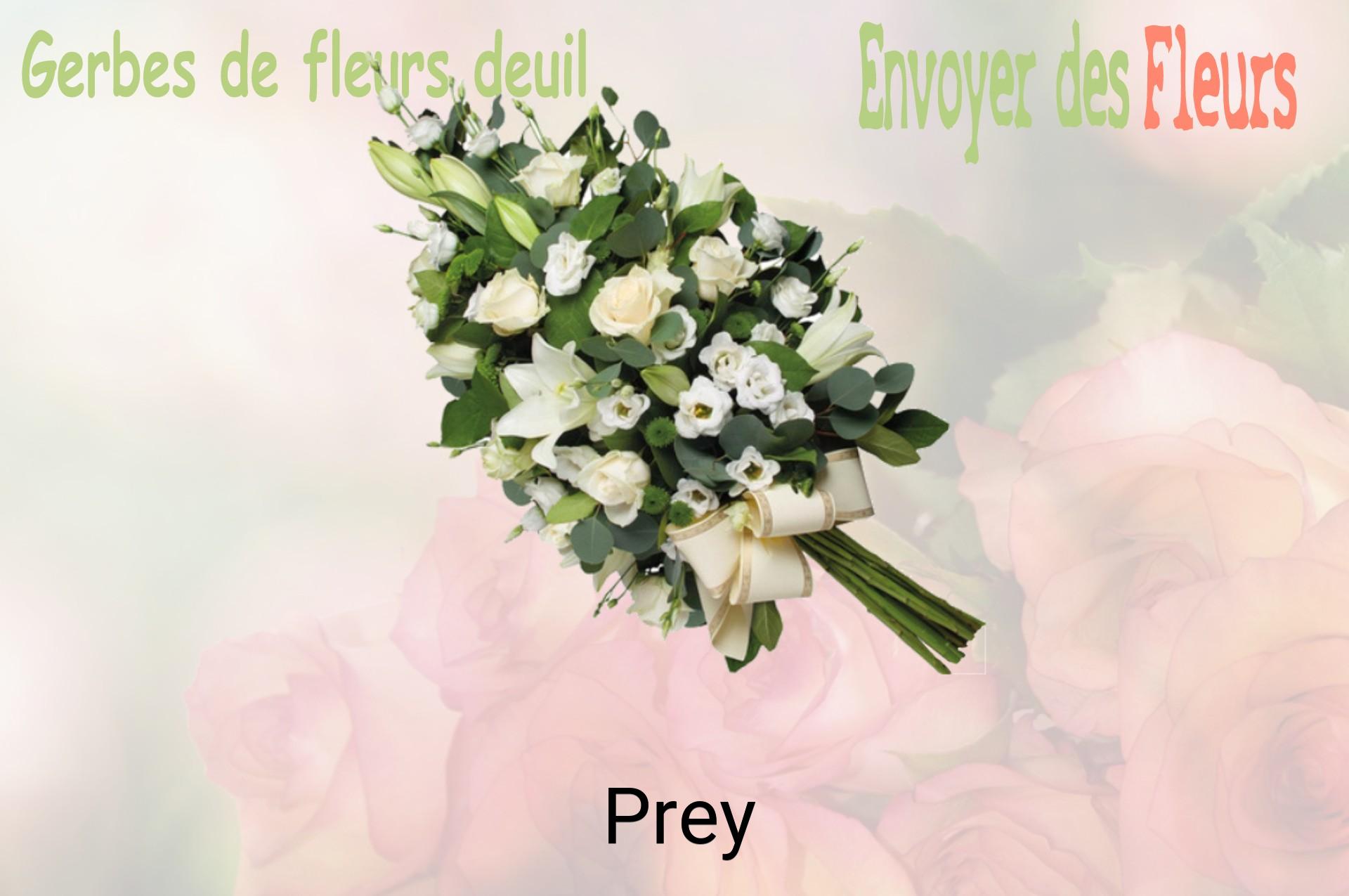 Gerbe de fleurs de deuil livrée à Prey